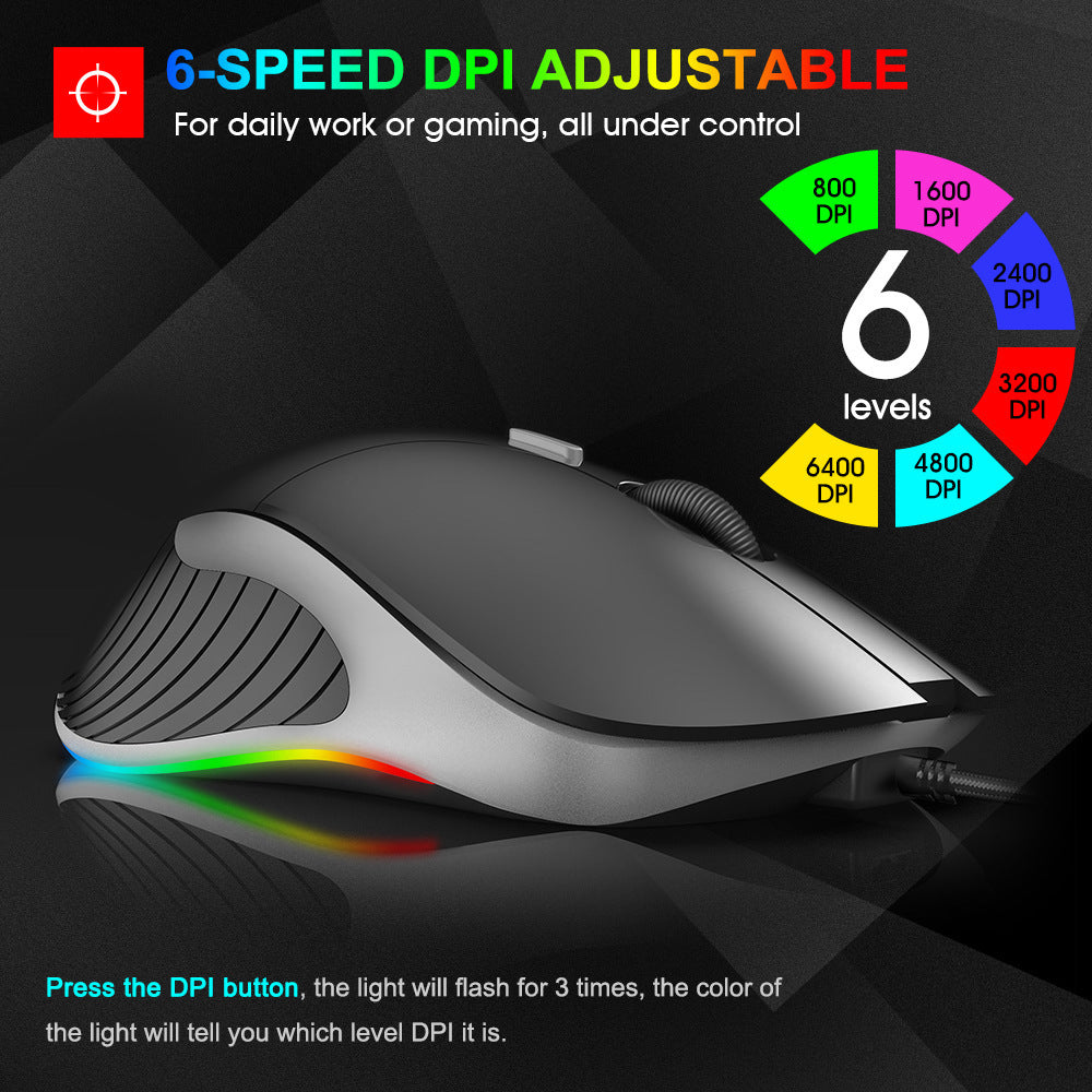 Souris Gaming LED – 6400 DPI