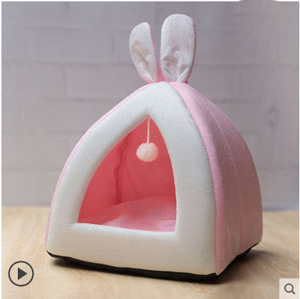 Maison pour chat en tissu avec oreilles