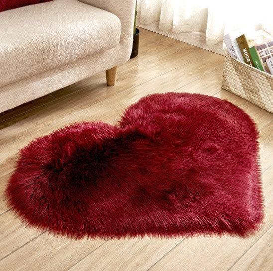 Tapis Cœur Doux en Peluche Antidérapant