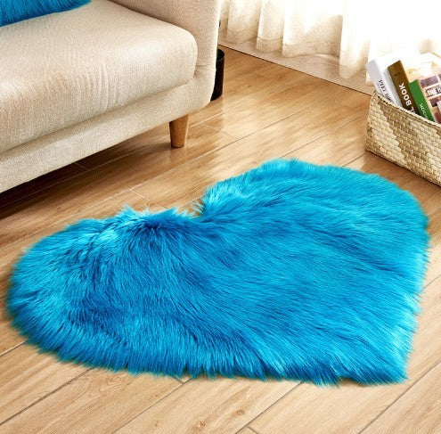 Tapis Cœur Doux en Peluche Antidérapant