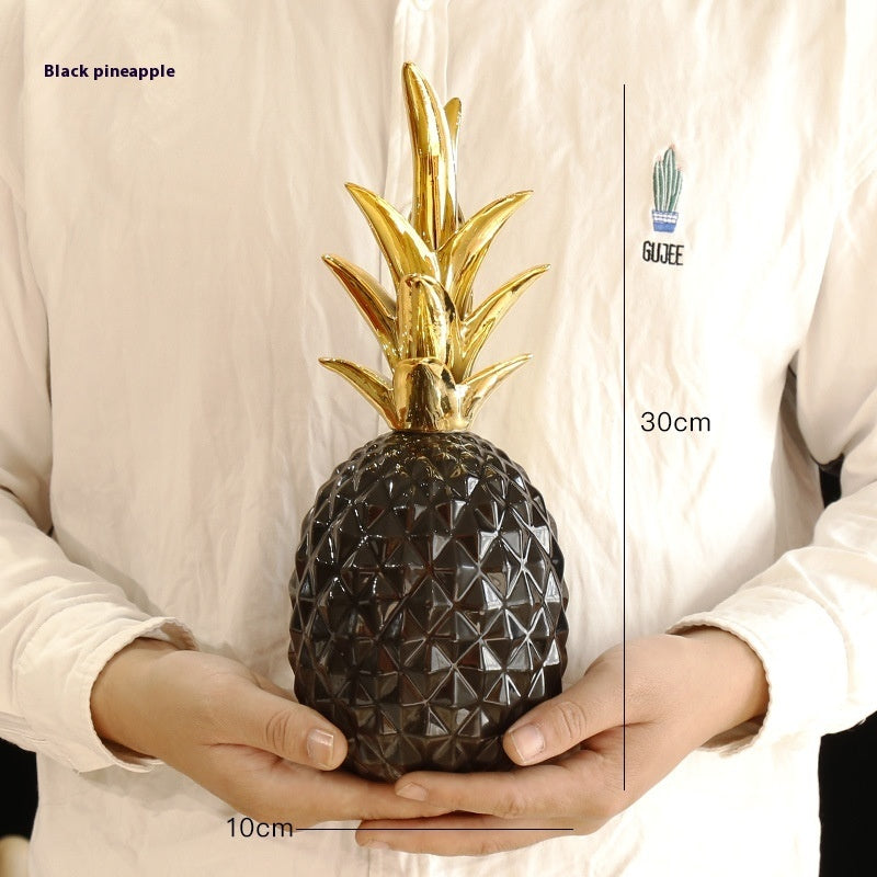 Ananas Céramique Doré