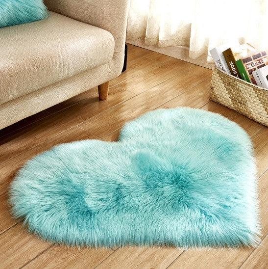 Tapis Cœur Doux en Peluche Antidérapant
