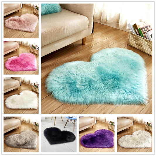 Tapis Cœur Doux en Peluche Antidérapant