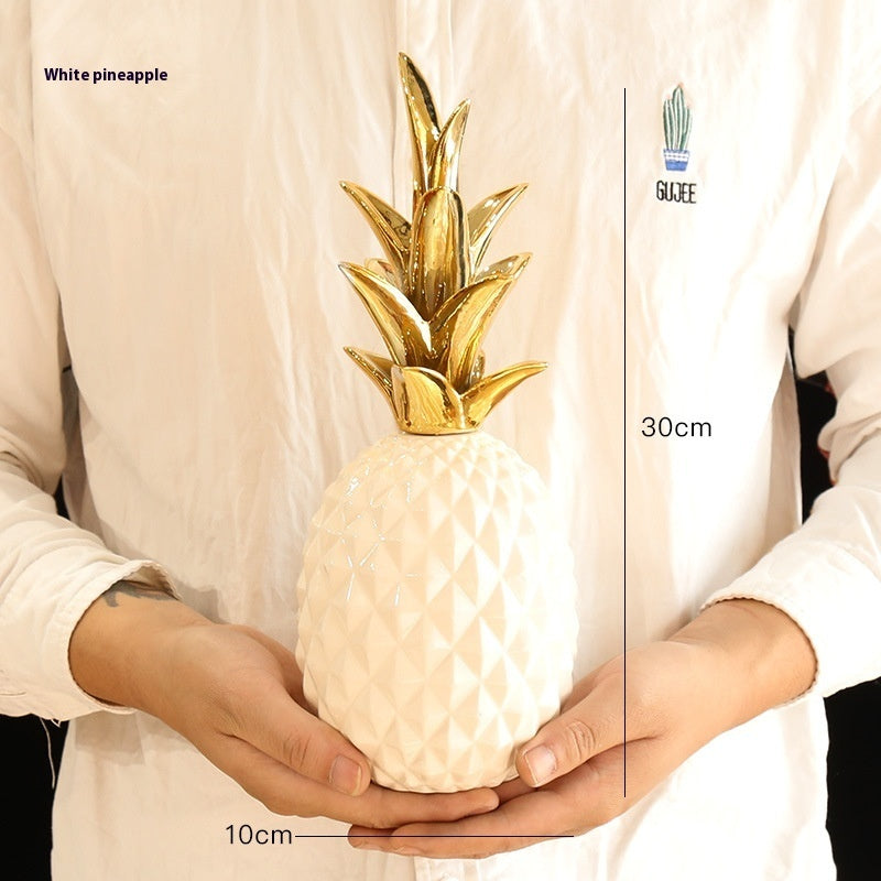 Ananas Céramique Doré