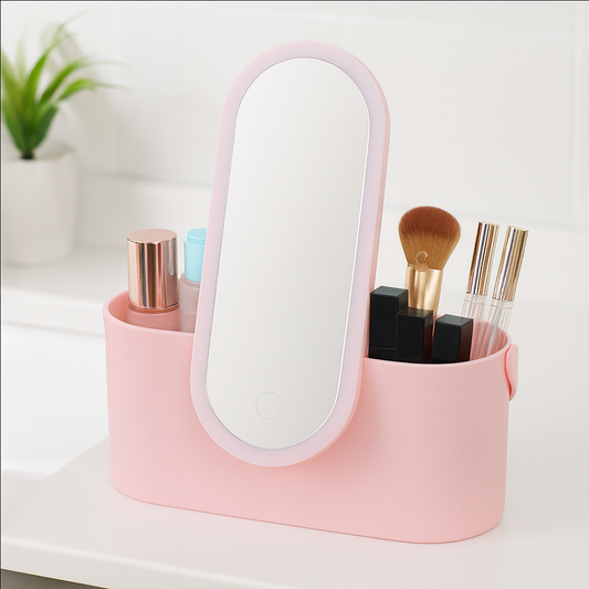 Boîte de Rangement Maquillage avec Miroir LED