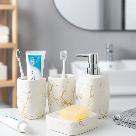 Ensemble d'Accessoires de Salle de Bain en Céramique