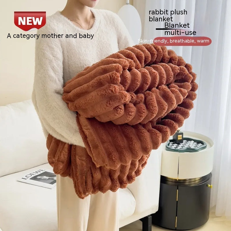 Couverture en Fausse Fourrure de Lapin