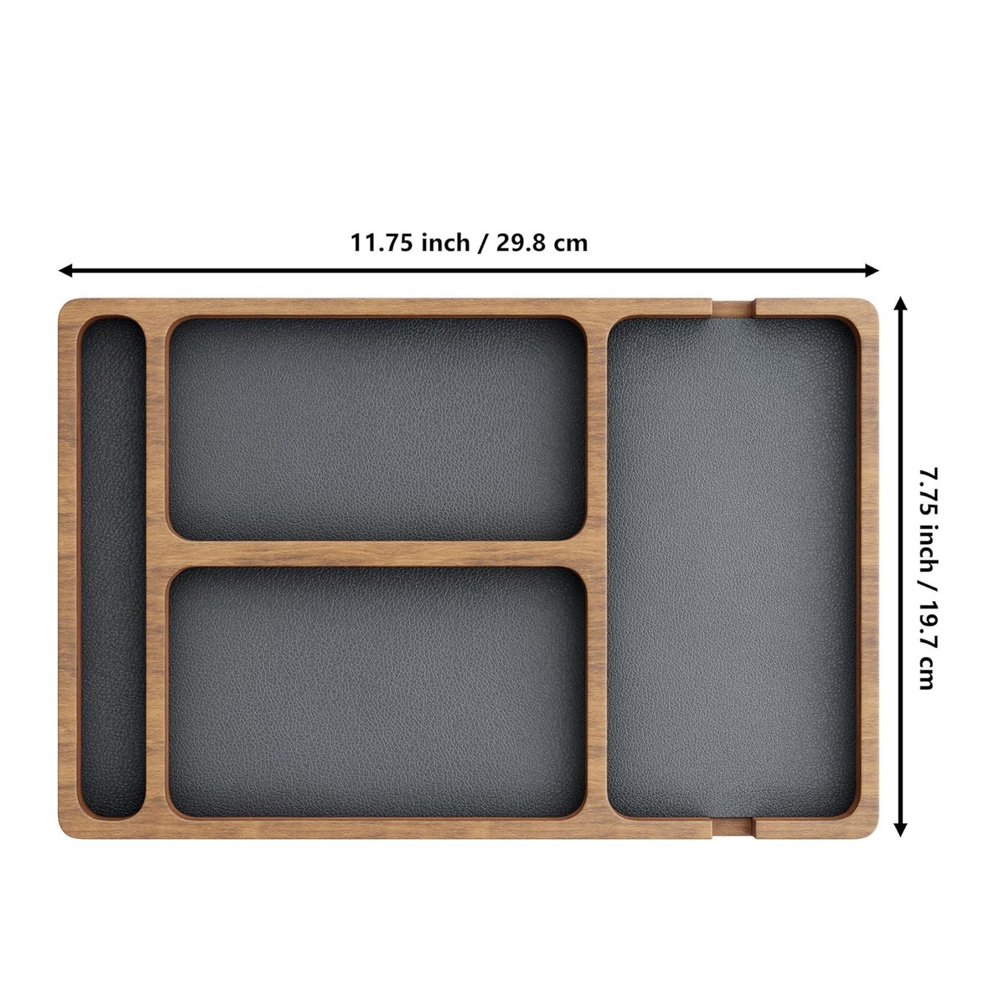 Boîte de Rangement en Bois Massif pour Téléphone, Lunettes, Montre et Accessoires