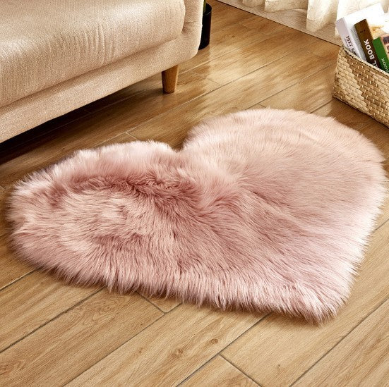 Tapis Cœur Doux en Peluche Antidérapant