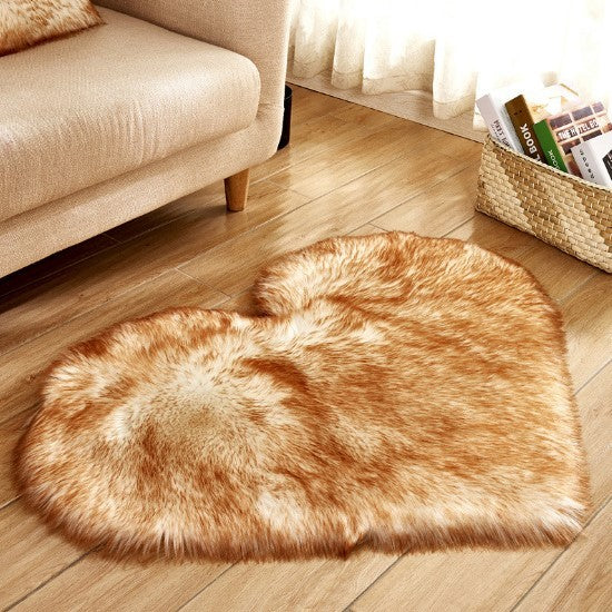Tapis Cœur Doux en Peluche Antidérapant