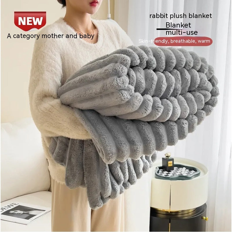 Couverture en Fausse Fourrure de Lapin