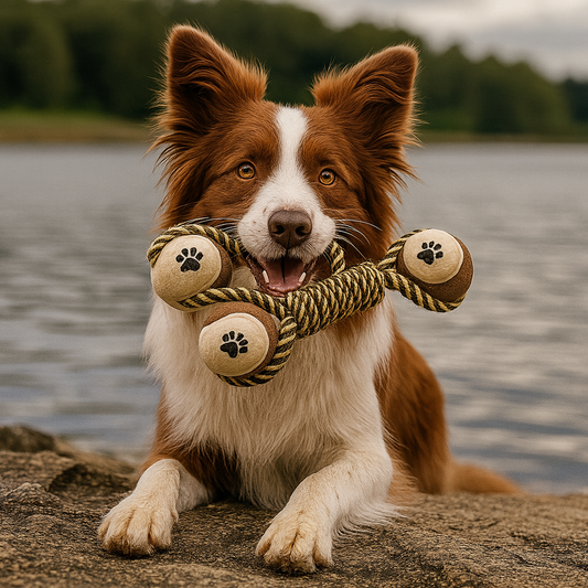 Jouet pour Chien – Corde avec Balles en Tissu