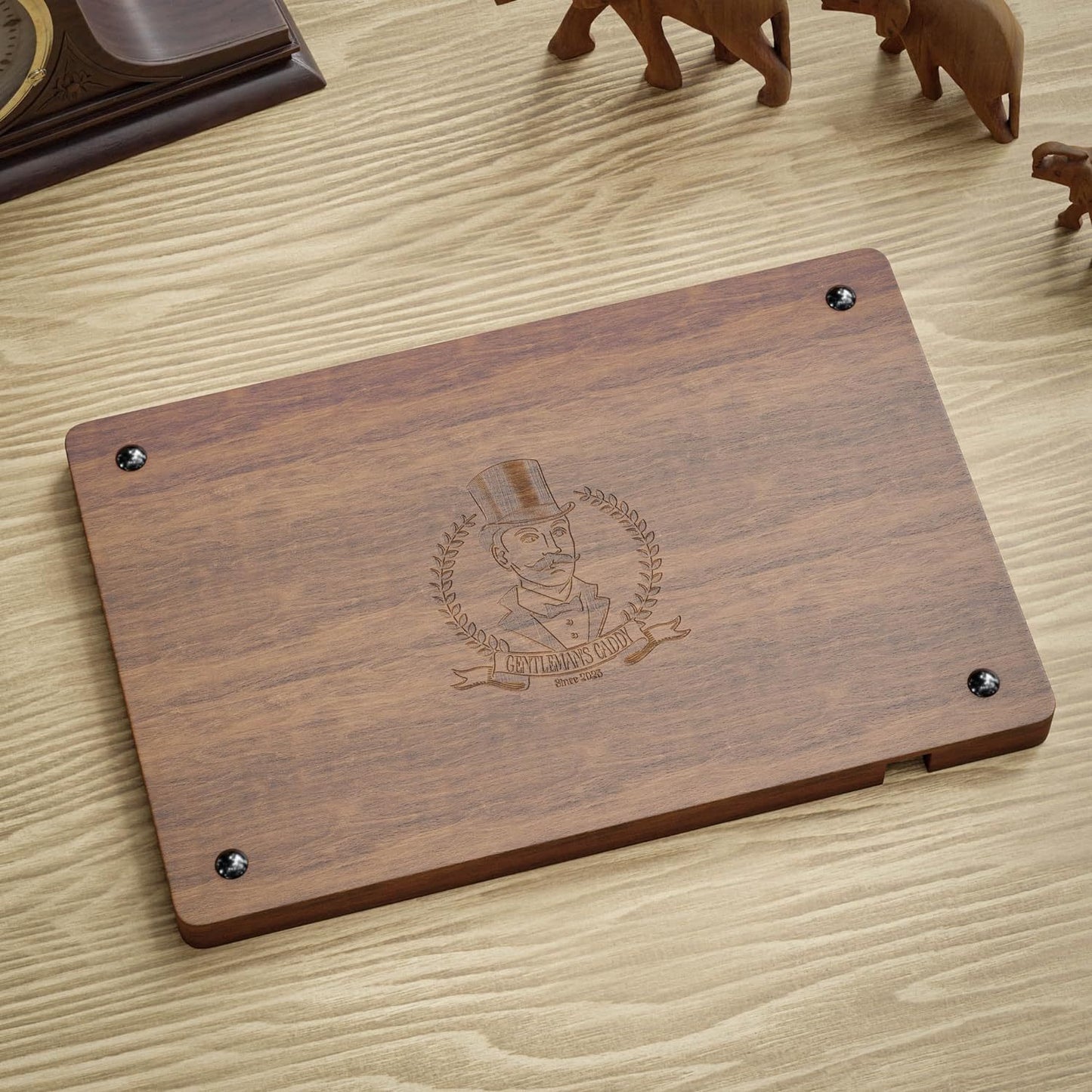 Boîte de Rangement en Bois Massif pour Téléphone, Lunettes, Montre et Accessoires