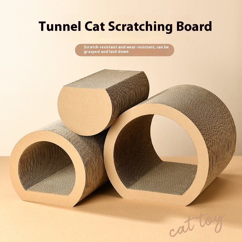 Tunnel en Carton avec Griffoir pour Chat
