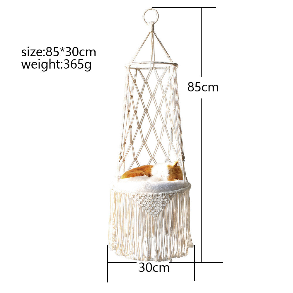 Hamac pour Chat en Macramé – Lit Suspendu