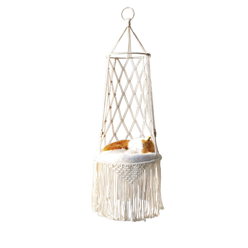 Hamac pour Chat en Macramé – Lit Suspendu