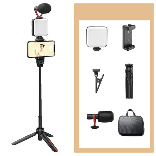 Kit Selfie Tripode, Mini Lumière LED et Microphone