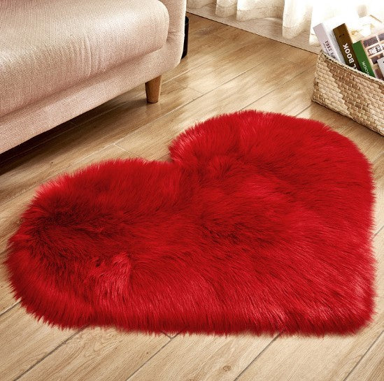 Tapis Cœur Doux en Peluche Antidérapant