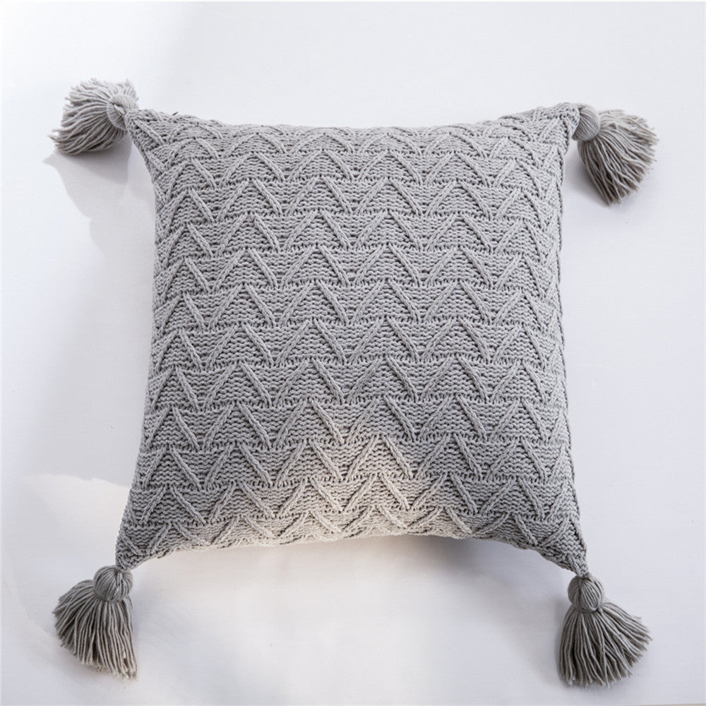 Housse de Coussin Nordique en Tricot Chenille
