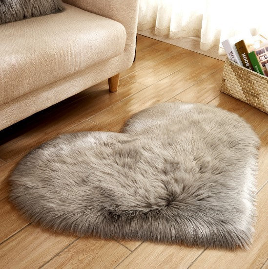 Tapis Cœur Doux en Peluche Antidérapant
