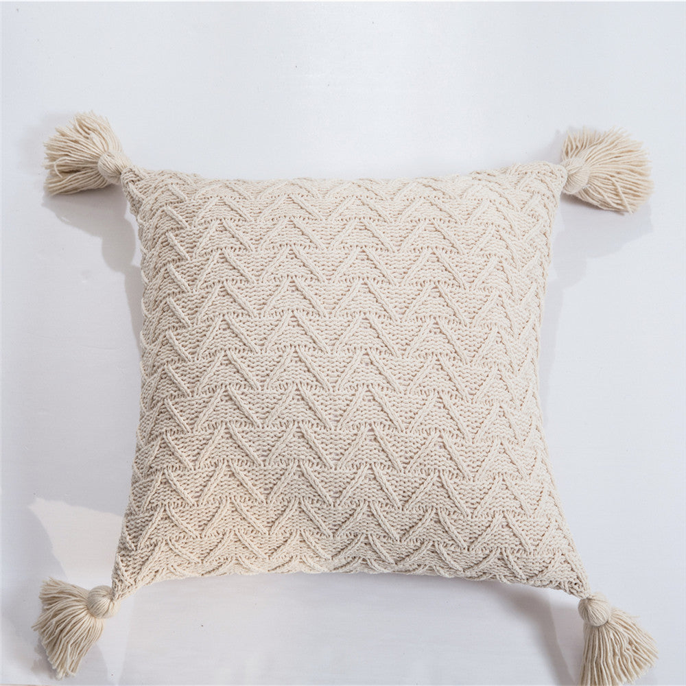 Housse de Coussin Nordique en Tricot Chenille