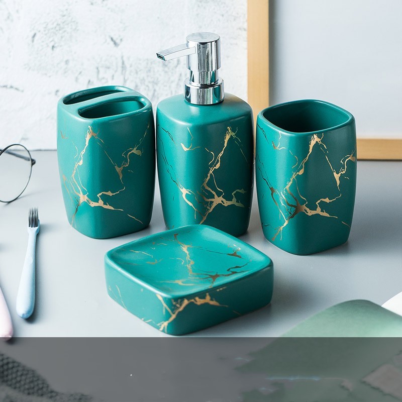 Ensemble d'Accessoires de Salle de Bain en Céramique