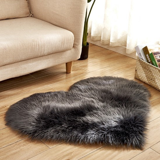 Tapis Cœur Doux en Peluche Antidérapant