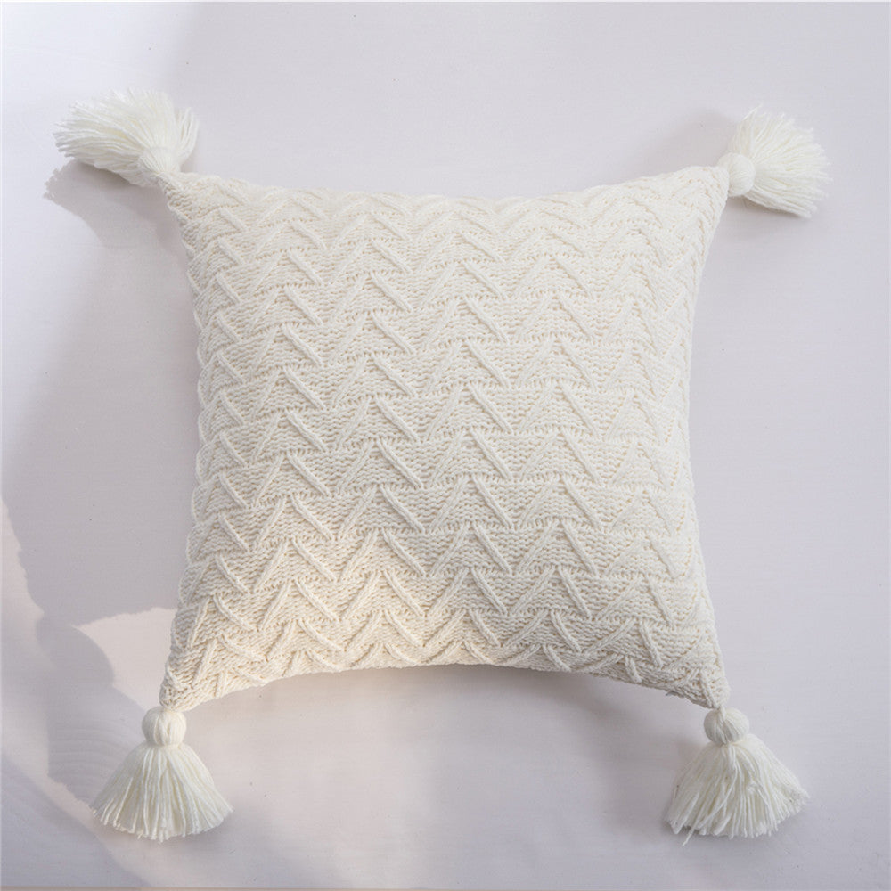 Housse de Coussin Nordique en Tricot Chenille