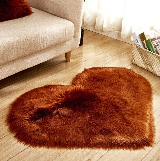 Tapis Cœur Doux en Peluche Antidérapant