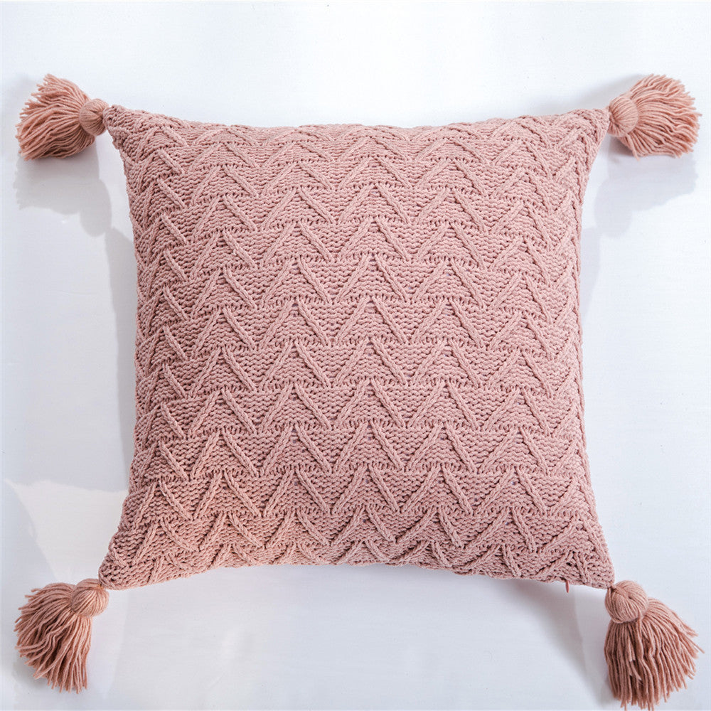 Housse de Coussin Nordique en Tricot Chenille