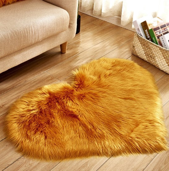 Tapis Cœur Doux en Peluche Antidérapant