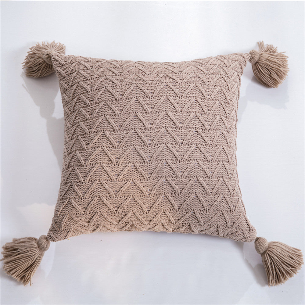 Housse de Coussin Nordique en Tricot Chenille