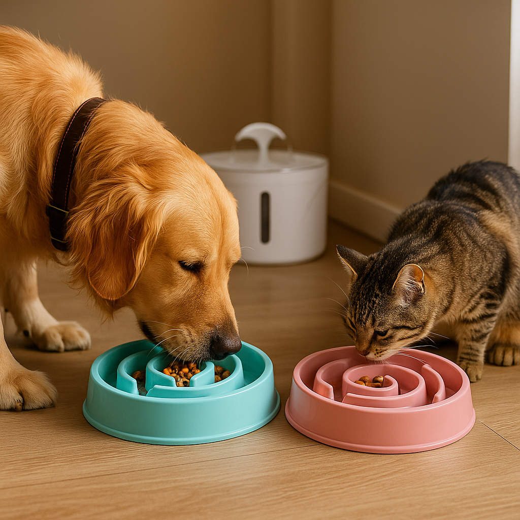 Gamelles pour chien et chat à alimentation lente