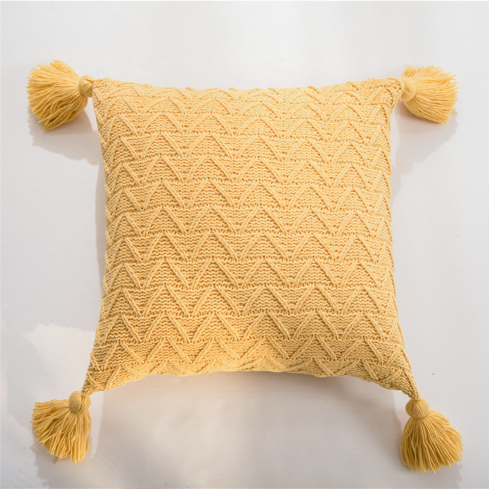 Housse de Coussin Nordique en Tricot Chenille