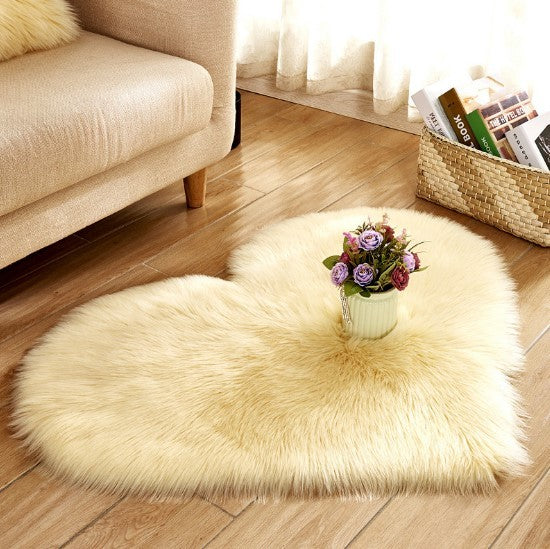 Tapis Cœur Doux en Peluche Antidérapant