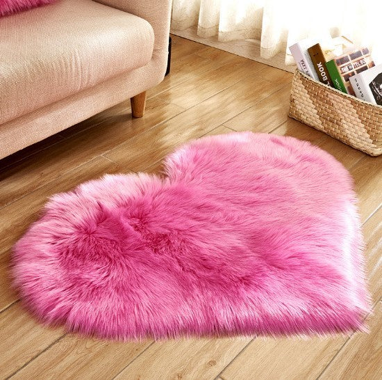 Tapis Cœur Doux en Peluche Antidérapant