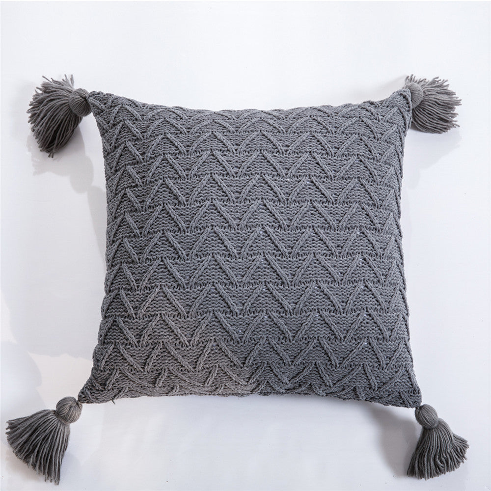 Housse de Coussin Nordique en Tricot Chenille