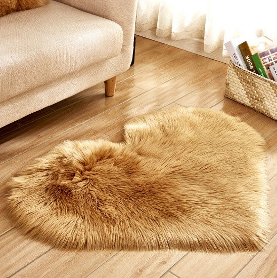 Tapis Cœur Doux en Peluche Antidérapant