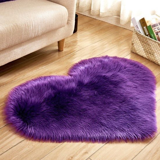 Tapis Cœur Doux en Peluche Antidérapant