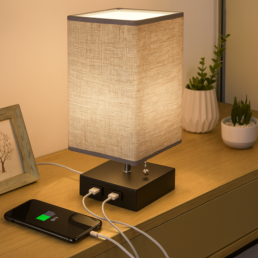 Lampe de Table Moderne avec Chargeur USB