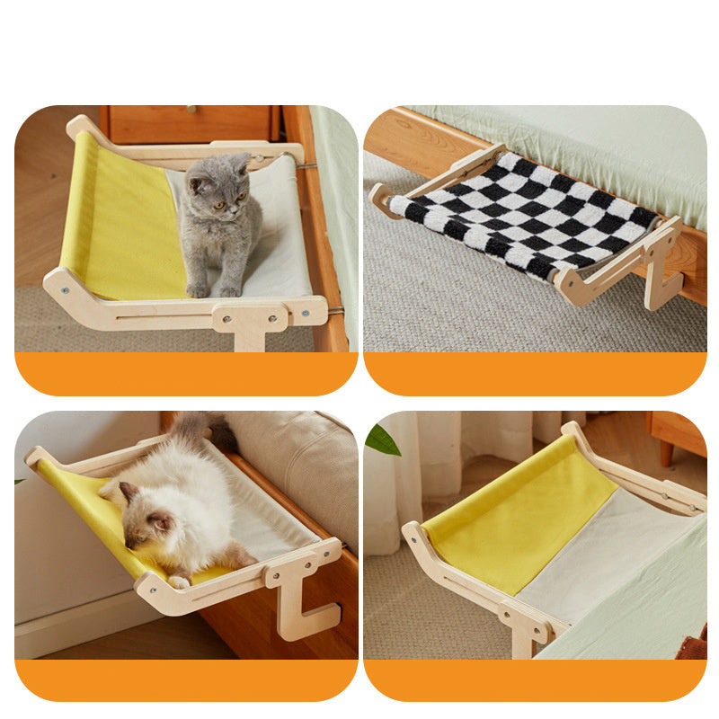 Hamac en bois pour chat – Lit suspendu
