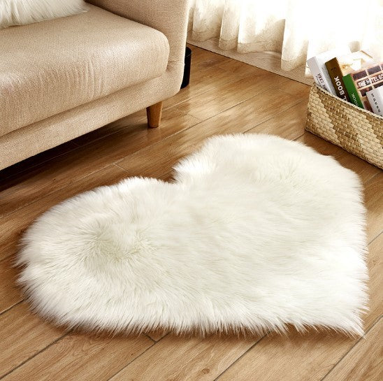 Tapis Cœur Doux en Peluche Antidérapant