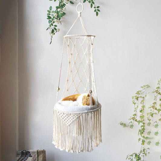 Hamac pour Chat en Macramé – Lit Suspendu
